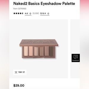 NAKED 2 BASICS PALETTE
